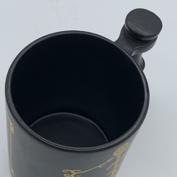 Libra Zodiac Mug by John Cuffley – Portmeirion Pottery England – Black & Gold - Picture 5 of 6